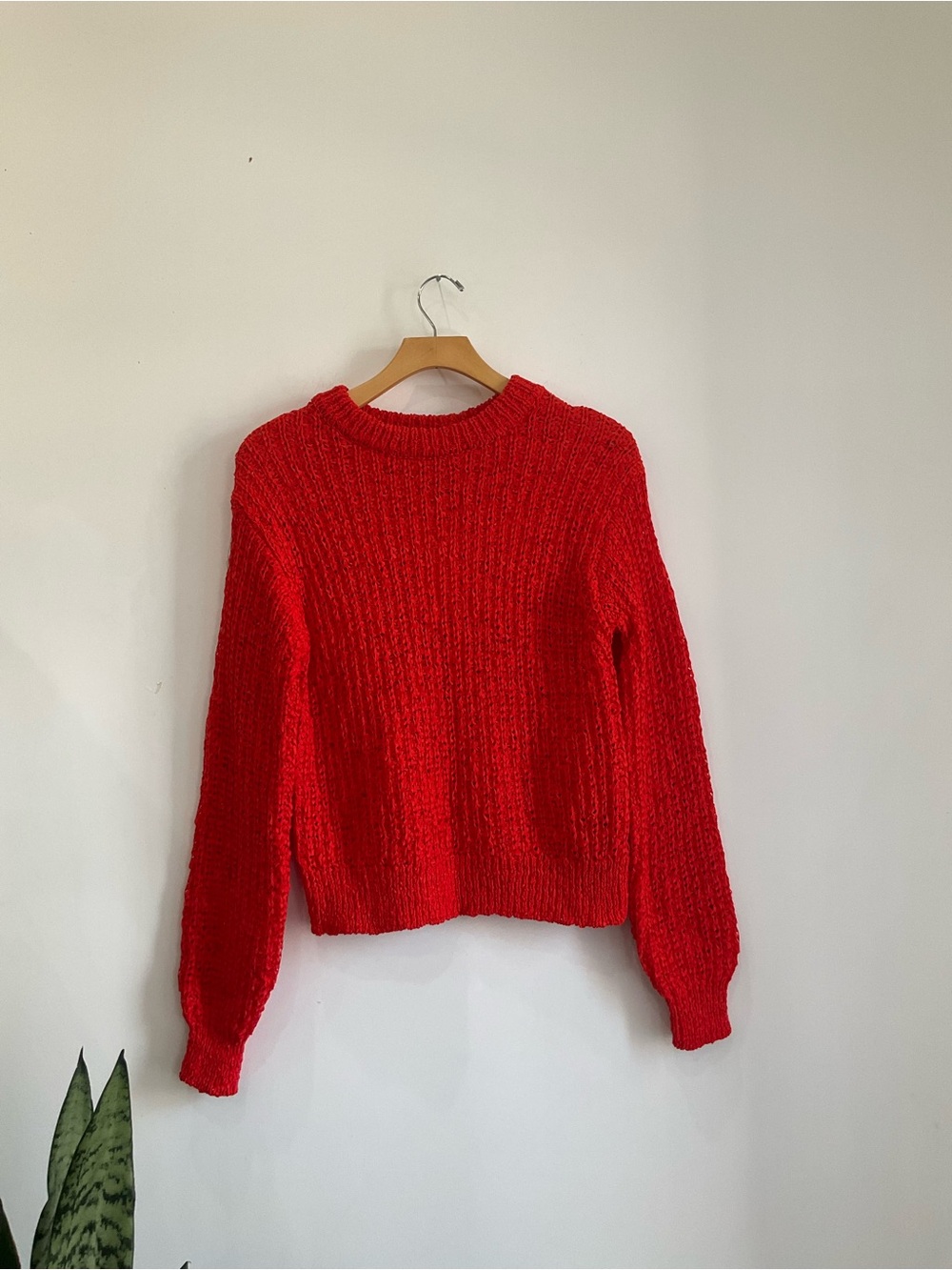 a new day Red Chunky Crewneck Sweater